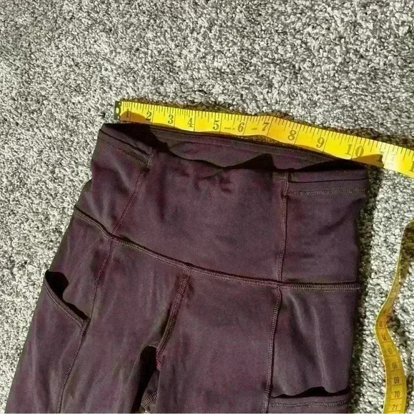 Lululemon Womens Fast Free Crop II *Nulux 19" Burgundy Color Size 2- W6AS5S - Picture 4 of 13